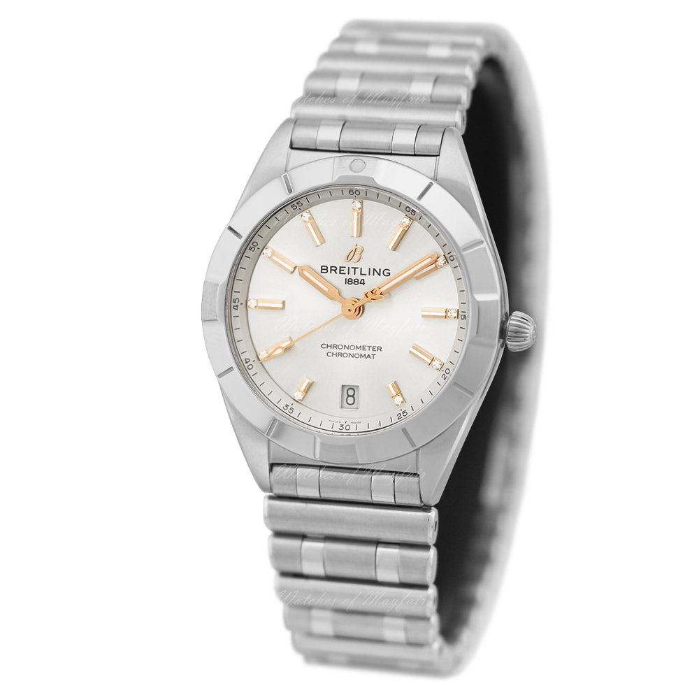 Breitling Chronomat 32 Diamonds White Dial Silver Steel Strap Watch for Women - A77310101A3A1 Buy Now By Breitling