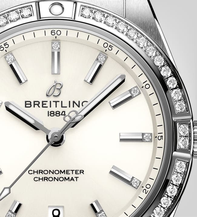 Breitling Chronomat Automatic 36 Diamonds White Dial Silver Steel Strap Watch for Women - A10380591A1A1 Buy Now By Breitling