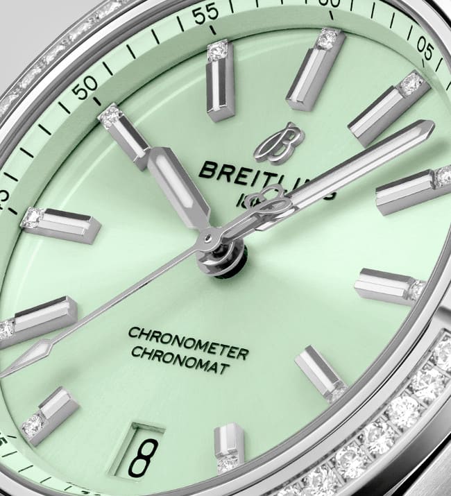 Breitling Chronomat Automatic 36 Diamonds Green Dial Two Tone Steel Strap Watch for Women - A10380591L1A1 Buy Now By Breitling