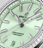 Breitling Chronomat Automatic 36 Diamonds Green Dial Two Tone Steel Strap Watch for Women - A10380591L1A1 Buy Now By Breitling