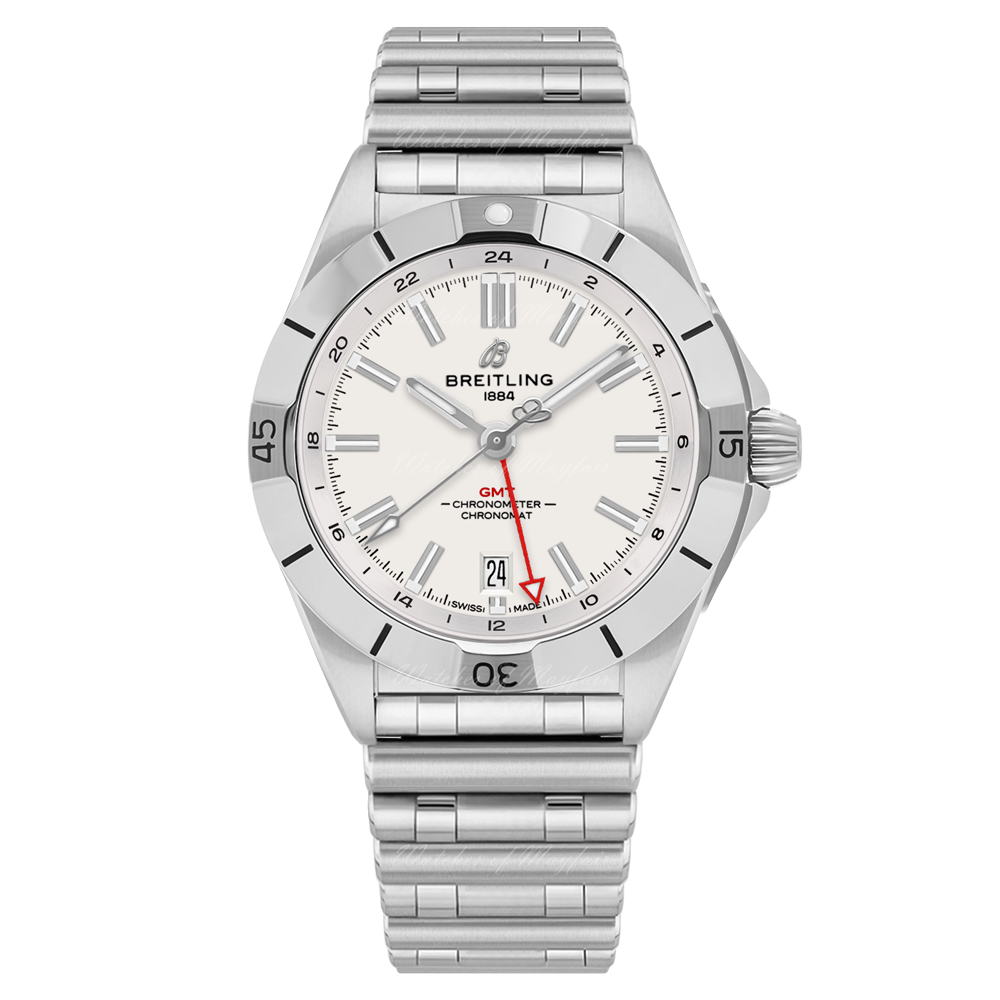 Breitling Chronomat GMT 40 White Dial Silver Steel Strap Watch for Men - A32398101A1A1 Buy Now By Breitling