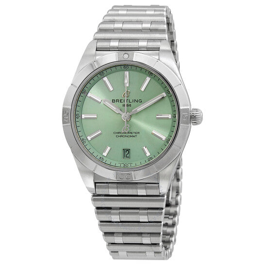 Breitling Chronomat Automatic 36 Green Dial Silver Steel Strap Watch for Women - A10380101L1A1 Buy Now By Breitling