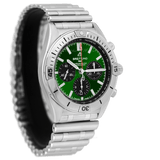 Breitling Chronomat B01 42mm Green Dial Silver Steel Strap Watch for Men - AB01343A1L1A1 Buy Now By Breitling