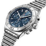 Breitling Chronomat B01 42 Frecce Tricolori Blue Dial Silver Steel Strap Watch for Men - AB01344A1C1A1 Buy Now By Breitling