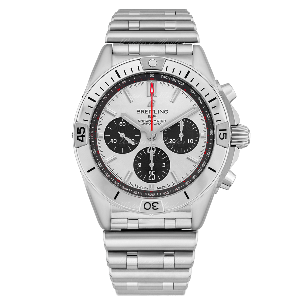 Breitling Chronomat B01 42mm Silver Dial Silver Steel Strap Watch for Men - AB0134101G1A1 Buy Now By Breitling