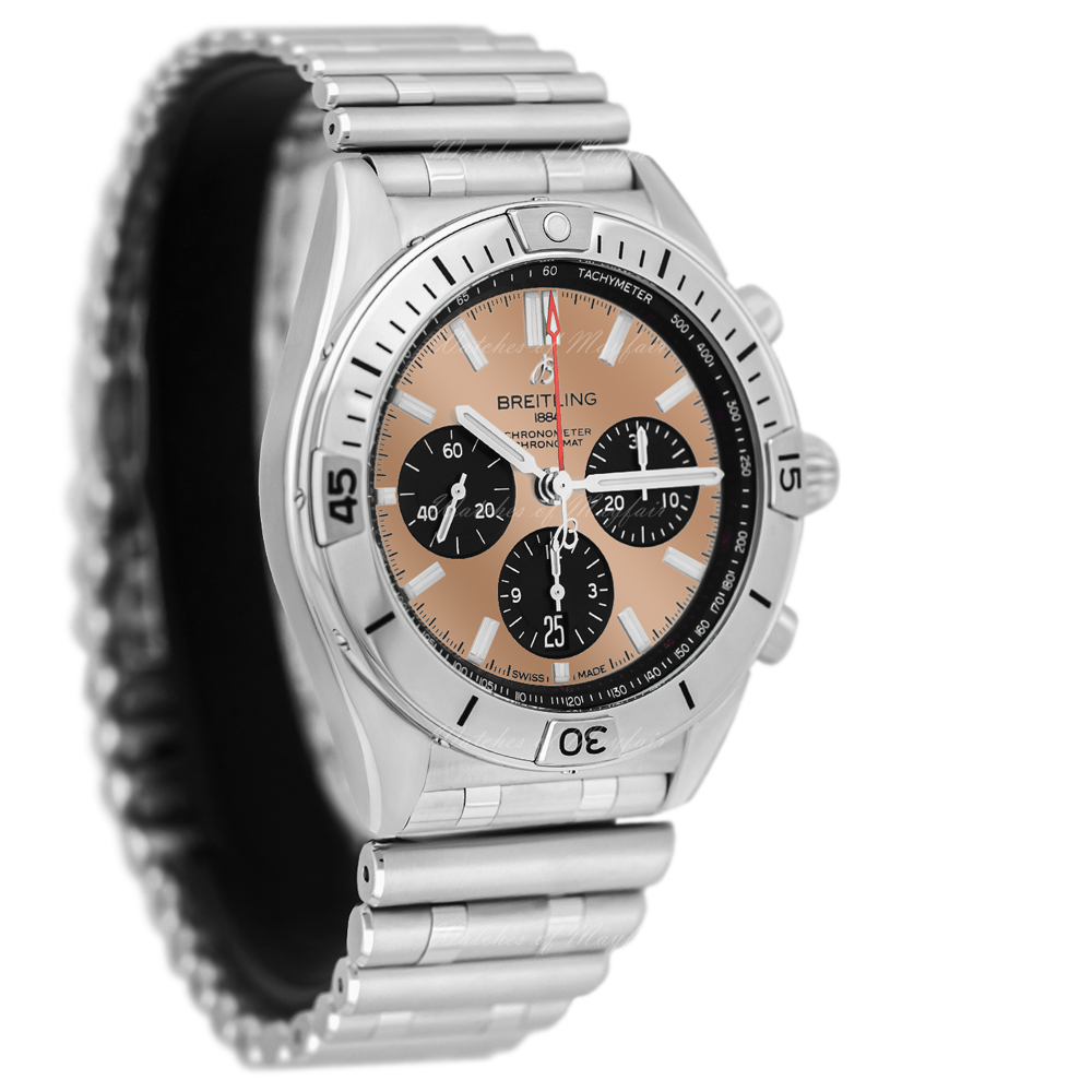 Breitling Chronomat B01 42 Brown Dial Silver Steel Strap Watch for Men - AB0134101K1A1 Buy Now By Breitling