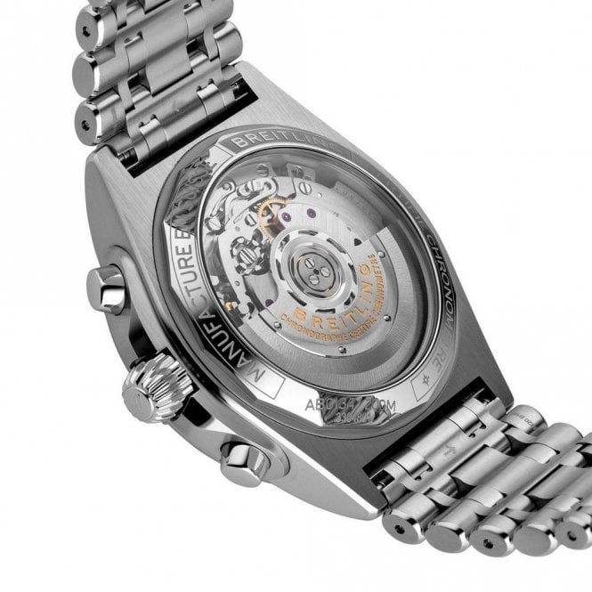 Breitling Chronomat B01 42 Frecce Tricolori Blue Dial Silver Steel Strap Watch for Men - AB01344A1C1A1 Buy Now By Breitling