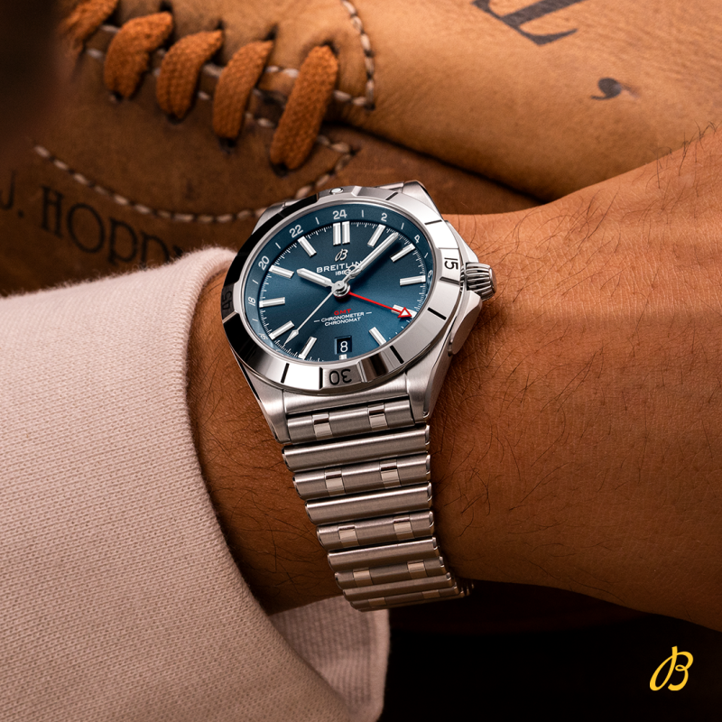 Breitling Chronomat GMT 40 Blue Dial Silver Steel Strap Watch for Men - A32398101C1A1 Buy Now By Breitling