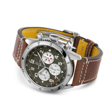 Breitling Super Avi B04 Chronograph GMT 46 Curtiss Warhawk Green Dial Brown Leather Strap Watch for Men - AB04452A1L1X1 Buy Now By Breitling