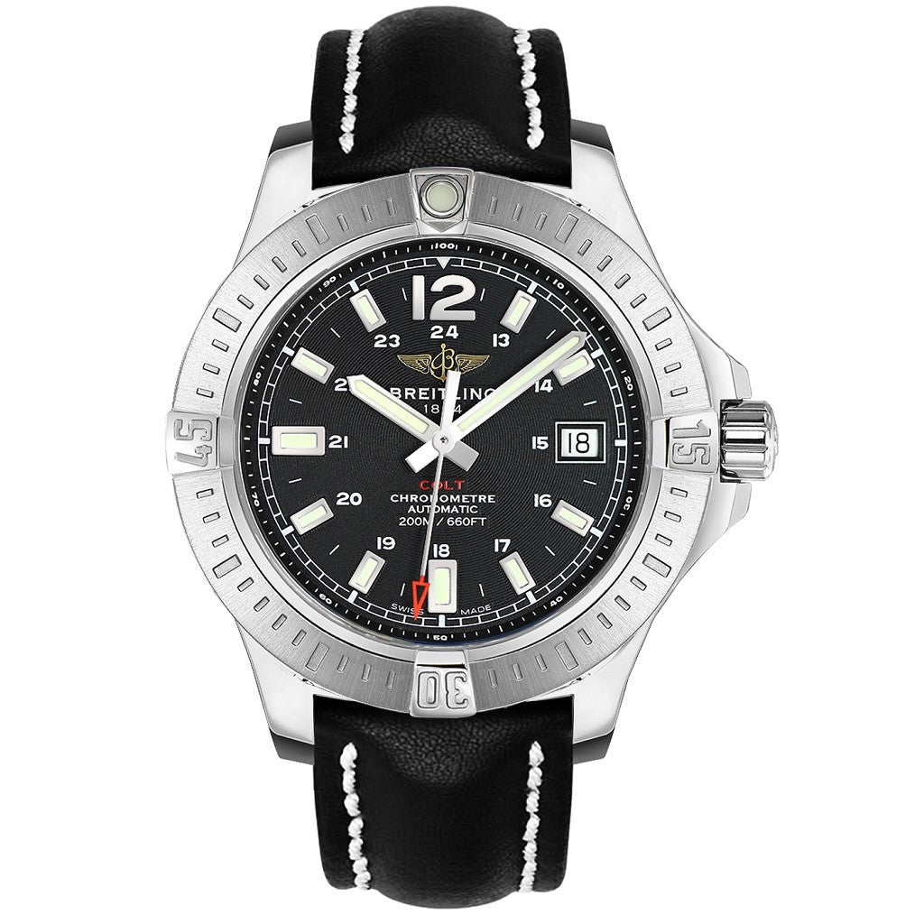 Breitling Colt Automatic 44mm Black Dial Leather Strap Mens Watch - A1738811/BD44/435X Buy Now By Breitling