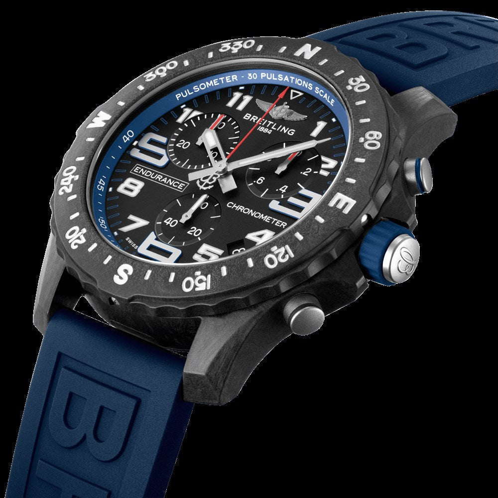Breitling Endurance Pro Black Dial Blue Rubber Strap Watch for Men - X82310D51B1S1 Buy Now By Breitling