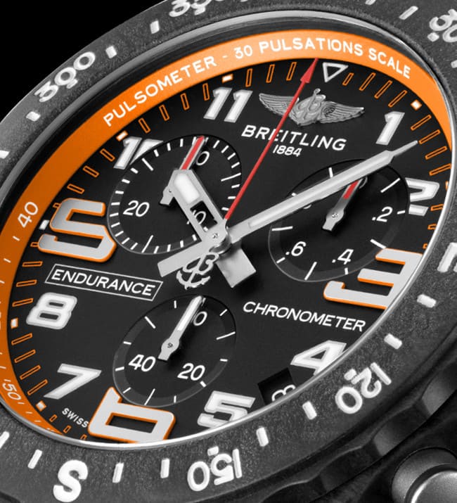 Breitling Endurance Pro Black Dial Orange Rubber Strap Watch for Men - X82310A51B1S1 Buy Now By Breitling