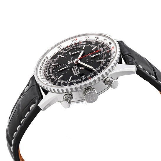 Breitling Navitimer 1 Chronograph 41mm Automatic Black Dial Black Leather Strap Mens Watch - A13324121B1P1 Buy Now By Breitling
