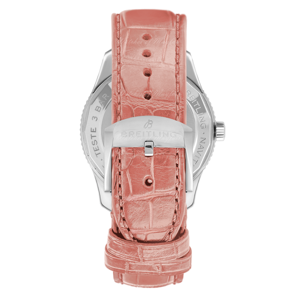Breitling Navitimer Automatic 35 Mother of Pearl Dial Pink Leather Strap Watch for Women - A17395211A1P3 Buy Now By Breitling