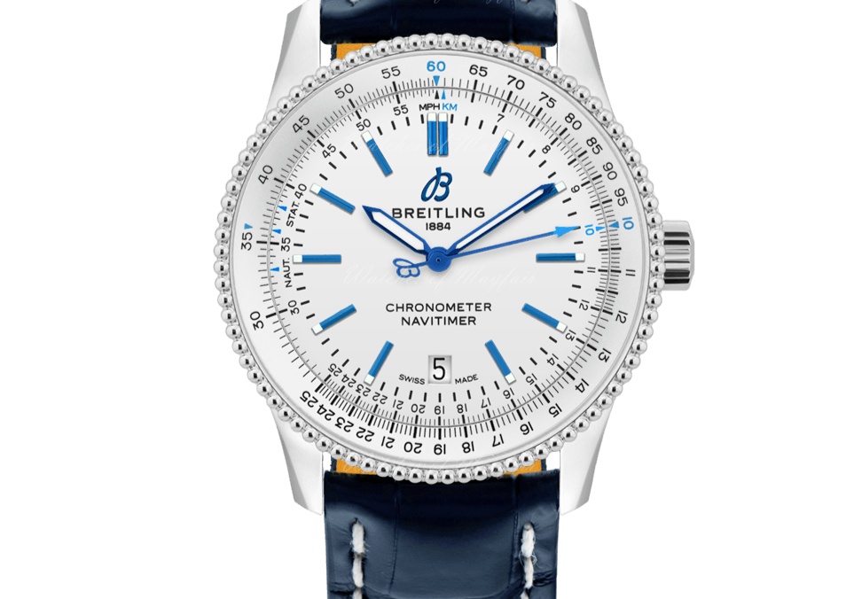 Breitling Navitimer Automatic 41mm White Dial Blue Leather Strap Watch for Men - A173263A1G1P1 Buy Now By Breitling