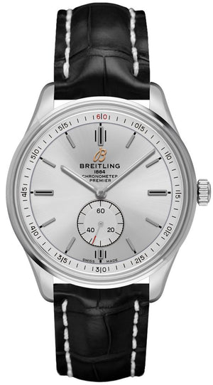 Breitling Premier Automatic 40mm Silver Dial Black Leather Strap Watch for Men - A37340351G1P1 Buy Now By Breitling