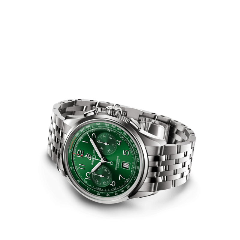 Breitling Premier B01 Chronograph 42 Green Dial Silver Steel Strap Watch for Men - AB0145371L1A1 Buy Now By Breitling