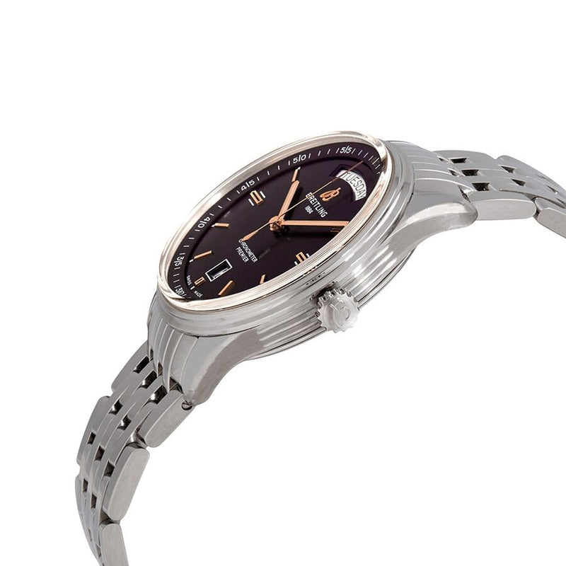 Breitling Premier Automatic 40mm Day & Date Black Dial Silver Steel Strap Mens Watch - A45340241B1A1 Buy Now By Breitling