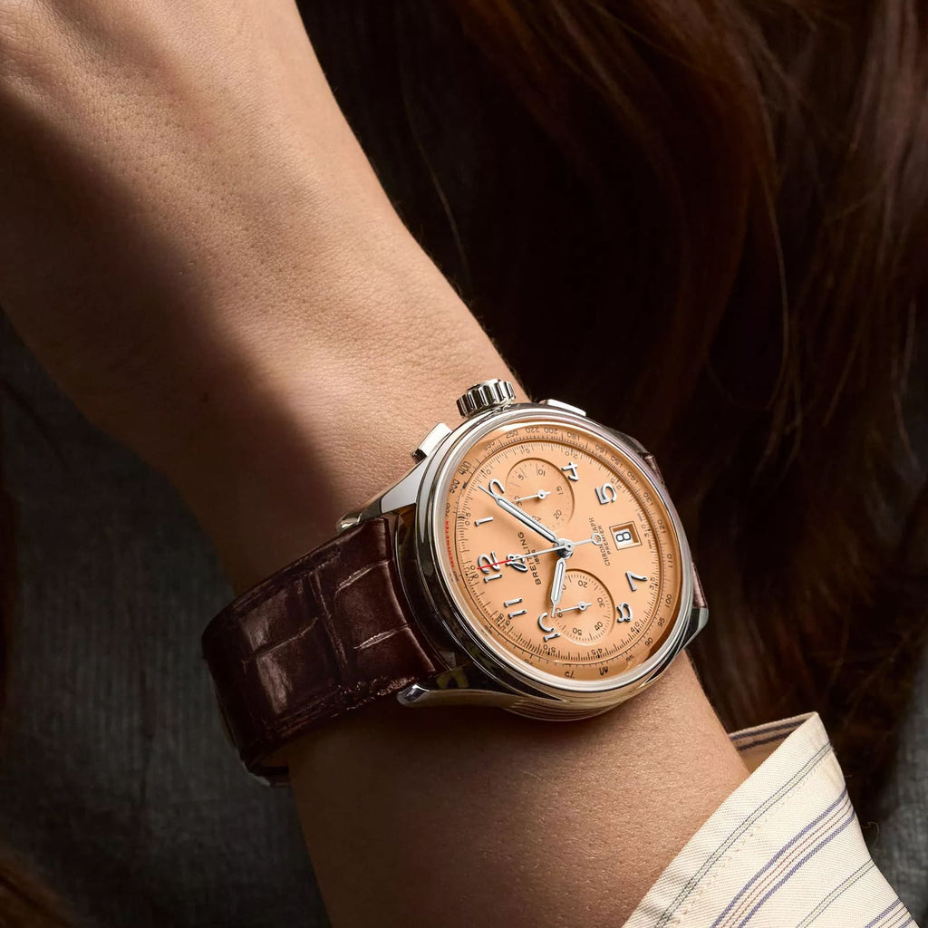 Breitling Premier B01 Chronograph 42 Beige Dial Brown Leather Strap Watch for Men - AB0145331K1P1 Buy Now By Breitling