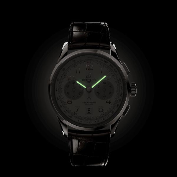 Breitling Premier B01 Chronograph 42 White Dial Brown Leather Strap Watch for Men - AB0145211G1P1 Buy Now By Breitling