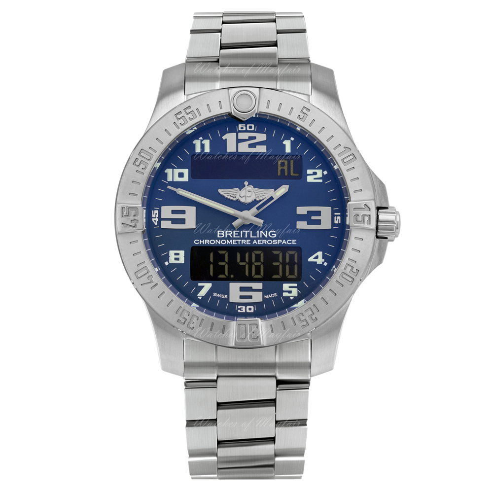 Breitling Aerospace Evo Blue Dial Silver Steel Strap Watch for Men - E79363101C1E1 Buy Now By Breitling