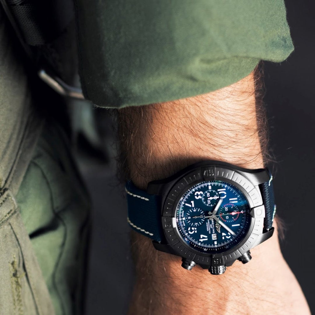 Breitling Super Avenger Chronograph 48 Night Mission Blue Dial Blue Leather Strap Watch for Men - V13375101C1X2 Buy Now By Breitling