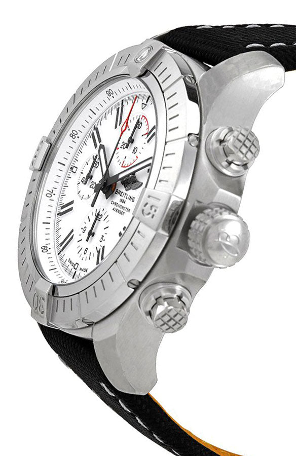 Breitling Super Avenger Chronograph 48 White Dial Black Nylon Strap Watch for Men - A133751A1A1X1 Buy Now By Breitling