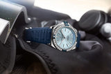 Breitling Super Chronomat Automatic 38 Diamonds Blue Dial Blue Rubber Strap Watch for Women - A17356531C1S1 Buy Now By Breitling