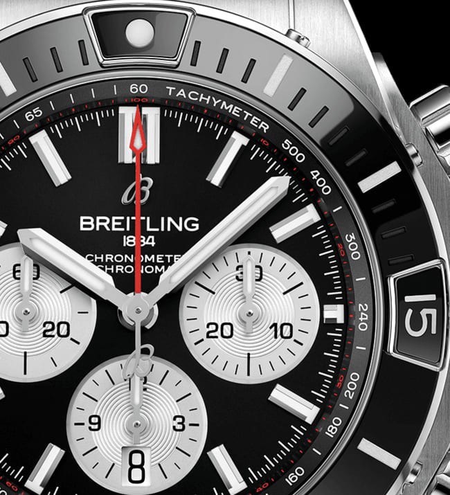 Breitling Super Chronomat B01 44 Black Dial Black Rubber Strap Watch for Men - AB0136251B1S1 Buy Now By Breitling