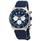 Breitling Super Chronomat B01 44 Blue Dial Blue Rubber Strap Watch for Men - AB0136161C1S1 Buy Now By Breitling