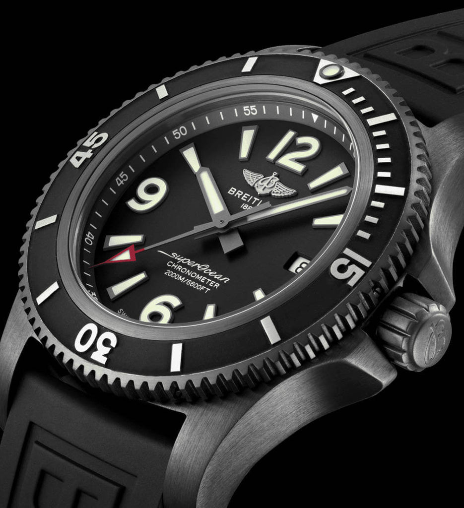 Breitling Superocean Automatic 46mm Black Dial Black Rubber Strap Watch for Men - M17368B71B1S1 Buy Now By Breitling