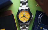 Breitling Superocean II Automatic 44mm Yellow Dial Silver Steel Strap Watch for Men - A17367021I1A1 Buy Now By Breitling