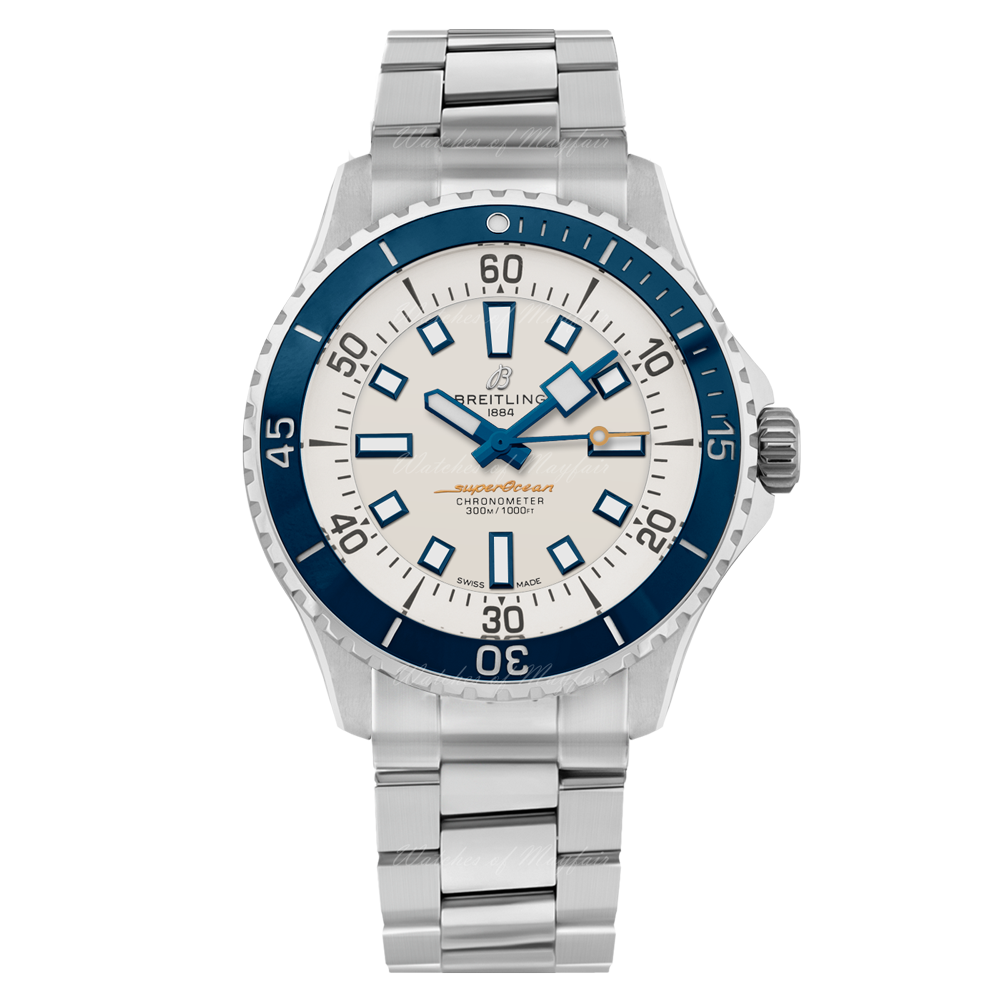 Breitling Superocean Automatic 42 White Dial Green Silver Steel Strap Watch for Men - A17375E71G1A1 Buy Now By Breitling