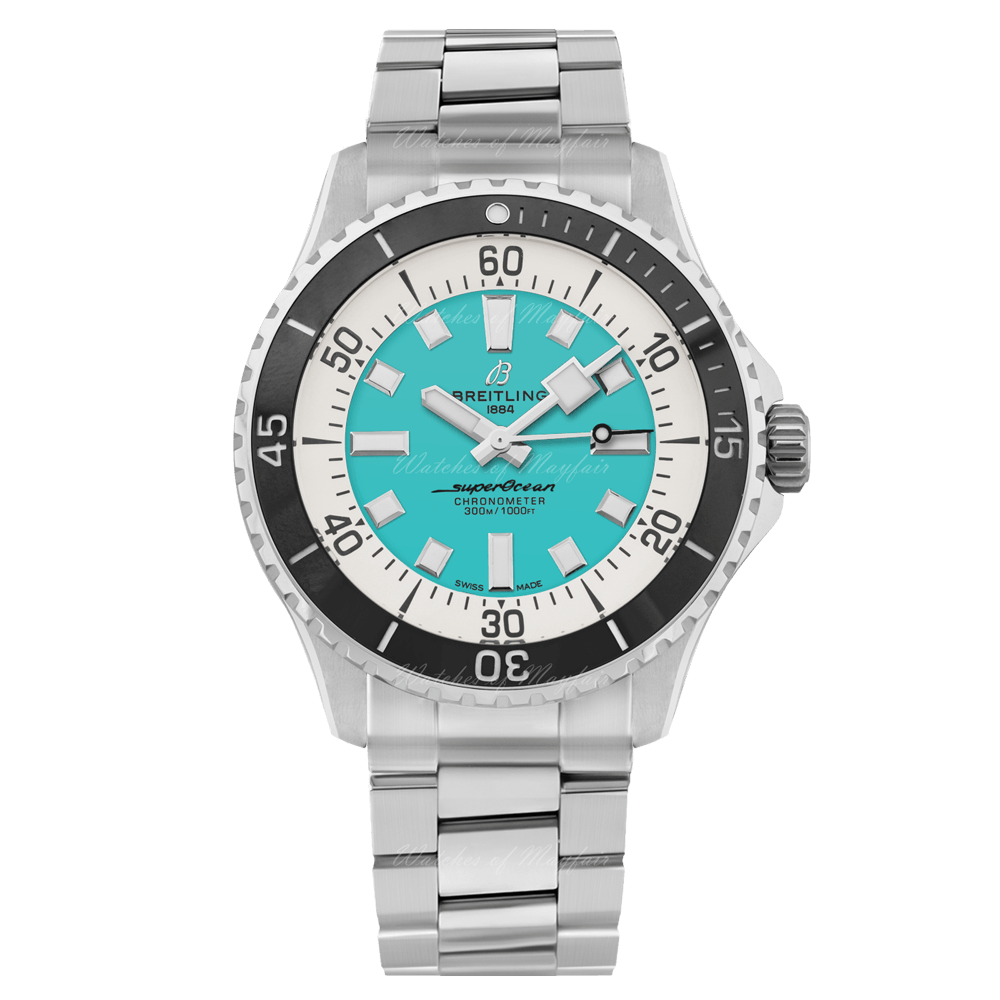 Breitling Superocean Automatic 44mm Turquoise Dial Silver Steel Strap Watch for Men - A17376211L2A1 Buy Now By Breitling