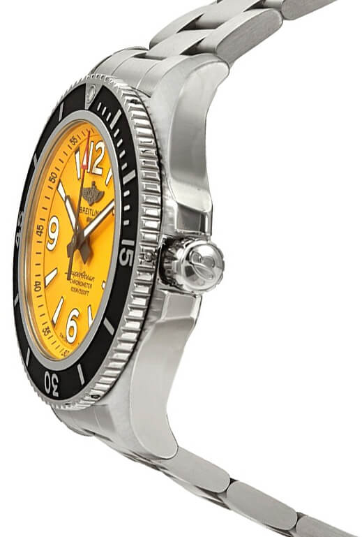 Breitling Superocean II Automatic 44mm Yellow Dial Silver Steel Strap Watch for Men - A17367021I1A1 Buy Now By Breitling