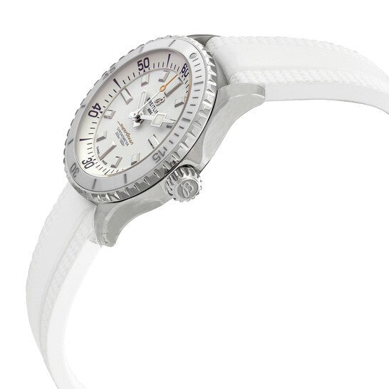 Breitling Superocean Automatic 36 White Dial White Rubber Strap Watch for Men - A17377211A1S1 Buy Now By Breitling