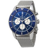 Breitling Superocean Heritage B01 Chronograph 44 Blue Dial Silver Mesh Bracelet Watch for Men - AB0162161C1A1 Buy Now By Breitling