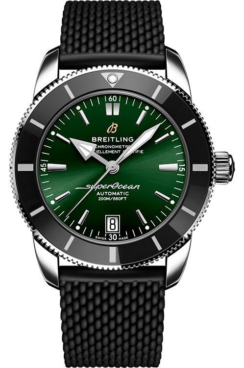 Breitling Superocean Heritage B20 Automatic 42 Green Dial Black Mesh Bracelet Watch for Women - AB2010121L1S1 Buy Now By Breitling