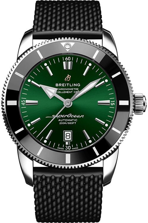 Breitling Superocean Heritage B20 Automatic 46 Green Dial Black Mesh Bracelet Watch for Men - AB2020121L1S1 Buy Now By Breitling