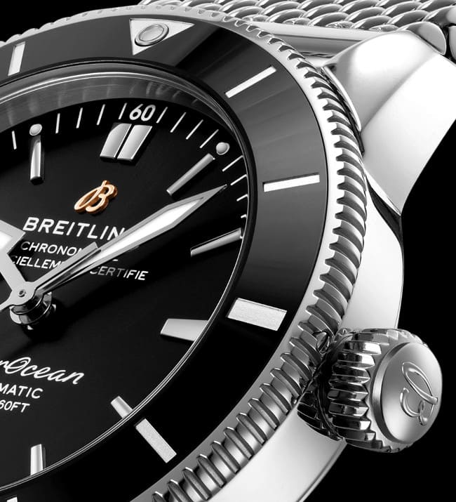 Breitling Superocean Heritage B20 Automatic 42 Black Dial Silver Mesh Bracelet Watch for Men - AB2010121B1A1 Buy Now By Breitling