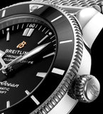 Breitling Superocean Heritage B20 Automatic 42 Black Dial Silver Mesh Bracelet Watch for Men - AB2010121B1A1 Buy Now By Breitling