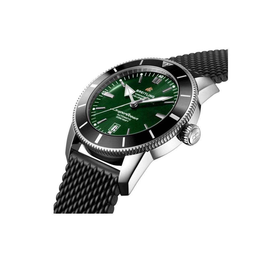 Breitling Superocean Heritage B20 Automatic 46 Green Dial Black Mesh Bracelet Watch for Men - AB2020121L1S1 Buy Now By Breitling