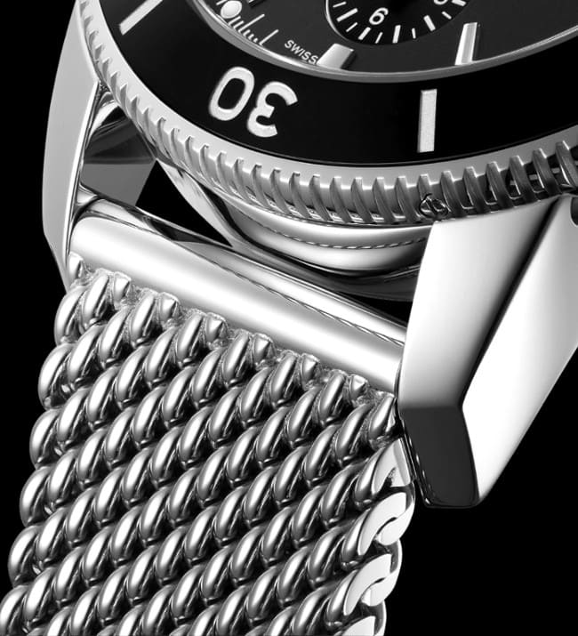 Breitling Superocean Heritage Chronograph 44 Black Dial Silver Mesh Bracelet Watch for Men - A13313121B1A1 Buy Now By Breitling