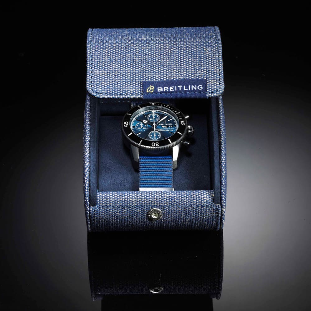 Breitling Superocean Heritage Chronograph 44 Outerknown Blue Dial Blue NATO Strap Watch for Men - M133132A1C1W1 Buy Now By Breitling
