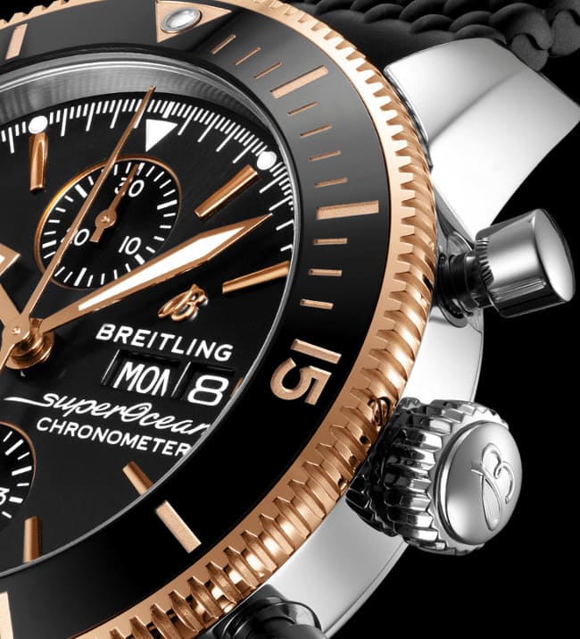 Breitling Superocean Heritage Chronograph 44 Black Dial Black Mesh Bracelet Watch for Men - U13313121B1S1 Buy Now By Breitling