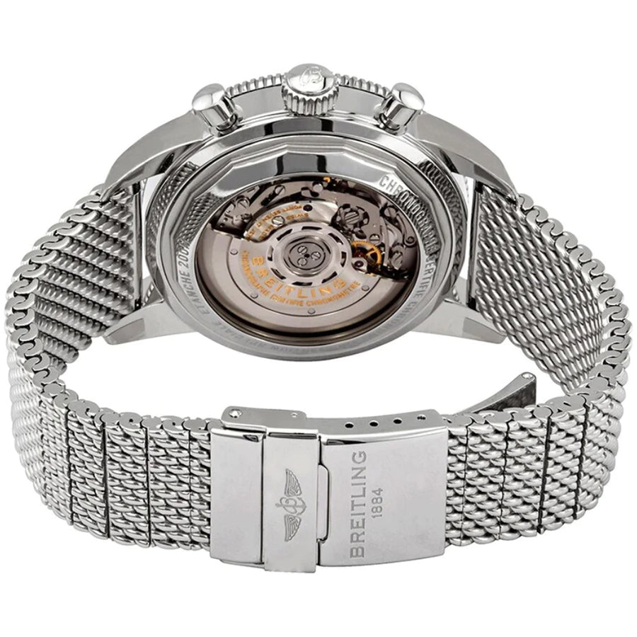 Breitling Superocean Heritage B01 Chronograph 44 Blue Dial Silver Mesh Bracelet Watch for Men - AB0162161C1A1 Buy Now By Breitling