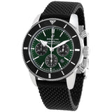 Breitling Superocean Heritage B01 Chronograph 44 Limited Edition Green Dial Black Mesh Bracelet Watch for Men - AB01621A1L1S1 Buy Now By Breitling