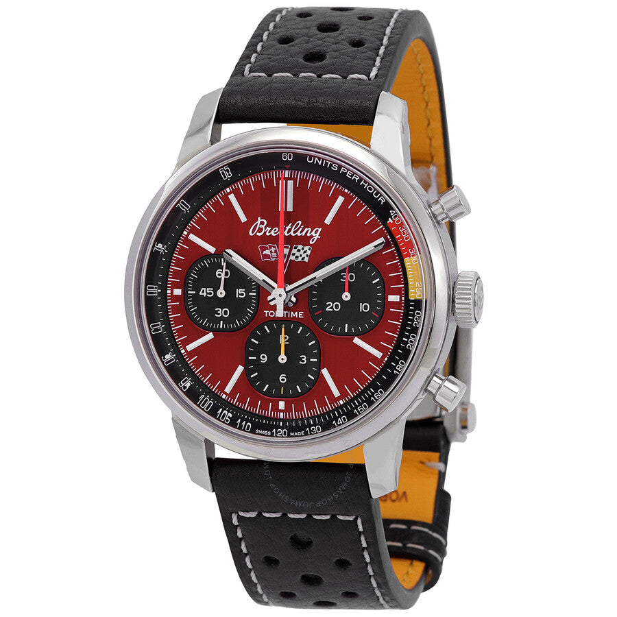 Breitling Top Time B01 Chevrolet Corvette Red Dial Black Leather Strap Watch for Men - AB01761A1K1X1 Buy Now By Breitling
