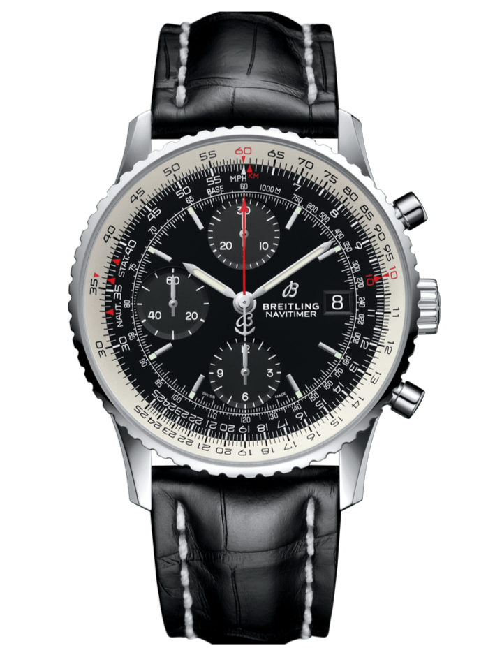 Breitling Navitimer 1 Chronograph 41mm Automatic Black Dial Black Leather Strap Mens Watch - A13324121B1P1 Buy Now By Breitling