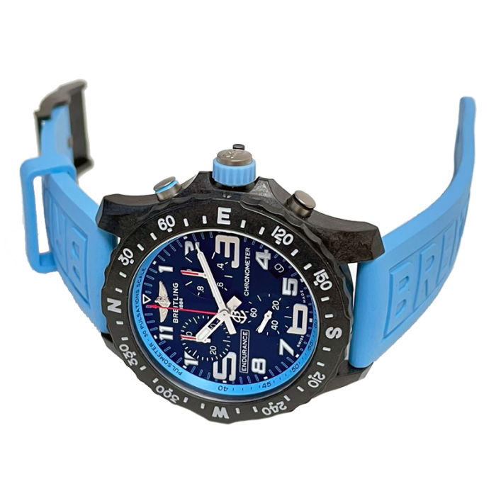 Breitling Endurance Pro Black Dial Light Blue Rubber Strap Watch for Men - X82310281B1S1 Buy Now By Breitling